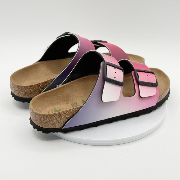 Birkenstock Arizona Vegan Sandals NARROW 39 / 8 Womens Ombre Pink Purple - Picture 4 of 12